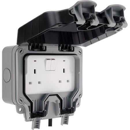 BG Nexus Storm IP66 Single Switched 13A Power Socket with 3M Flex And Rcd Plug