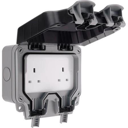 BG Nexus Storm IP66 Weatherproof Double Unswitched 13A Power Socket