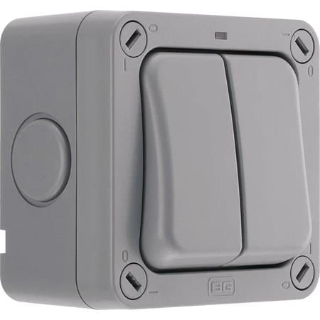 BG Nexus Storm IP66 Weatherproof Double Switch, 20AX 2 Way