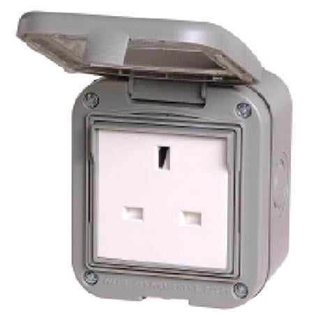 BG IP55 Weatherproof Single Unswitched 13A Power Socket