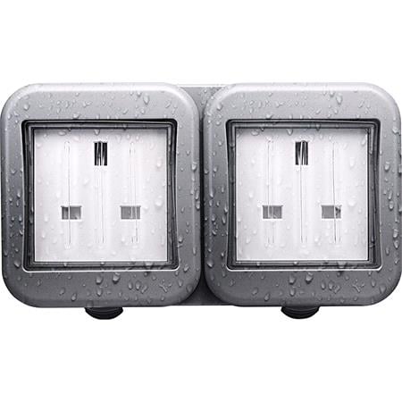 BG IP55 Weatherproof Double Unswitched 13A Power Socket