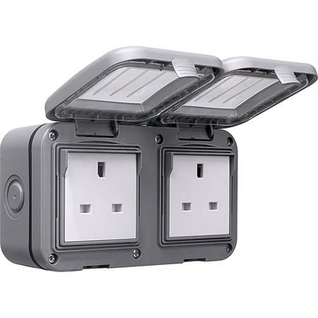 BG IP55 Weatherproof Double Unswitched 13A Power Socket