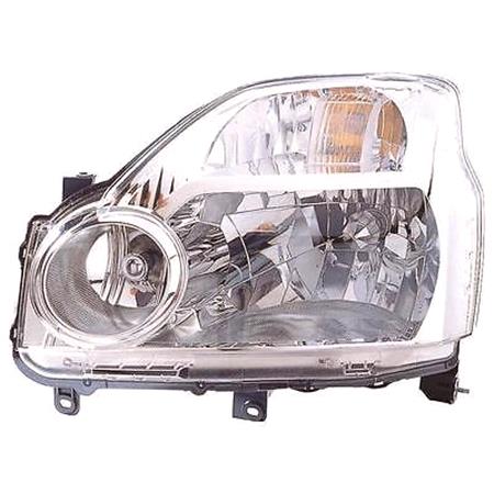 Left Headlamp (Halogen, Takes H4 Bulb, Chrome Bezel, Manual Adjustment) for Nissan X TRAIL 2001 2008