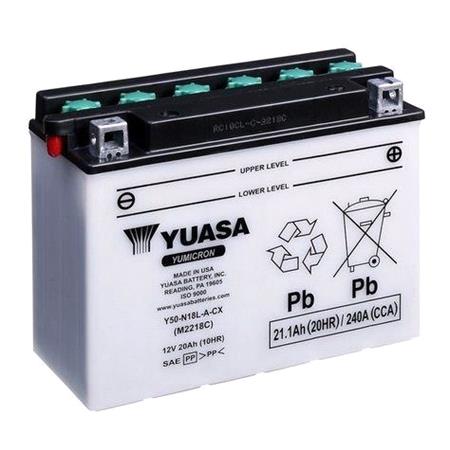 Yuasa Motorcycle Battery   YuMicron CX Y50 N18L A CX 12V Battery, Dry Charged, Contains 1 Battery, Acid Not Included