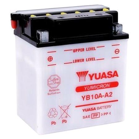 Yuasa Motorcycle Battery   YuMicron YB10A A2 12V Battery, Dry Charged, Contains 1 Battery, Acid Not Included