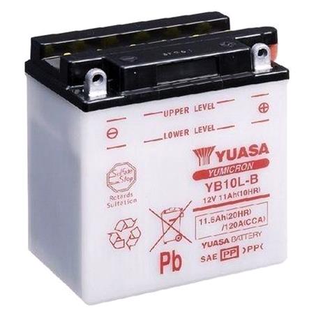 Yuasa Motorcycle Battery   YuMicron YB10L B 12V Battery, Dry Charged, Combi Pack, Contains 1 Battery, Acid Not Included