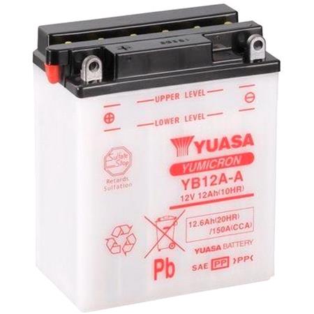 Yuasa Motorcycle Battery   YB12A A (CP) 12V Yuasa YuMicron Battery, Combi Pack, Contains 1 Battery and 1 Acid Pack