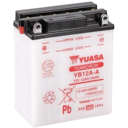 Yuasa Motorcycle Battery   YB12A A (CP) 12V Yuasa YuMicron Battery, Combi Pack, Contains 1 Battery and 1 Acid Pack