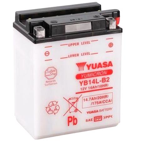 Yuasa Motorcycle Battery   YB14L B2 (CP) 12V Yuasa YuMicron Battery, Combi Pack, Contains 1 Battery 