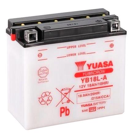Yuasa Motorcycle Battery   YuMicron YB18L A 12V Battery, Combi Pack, Contains 1 Battery and 1 Acid Pack
