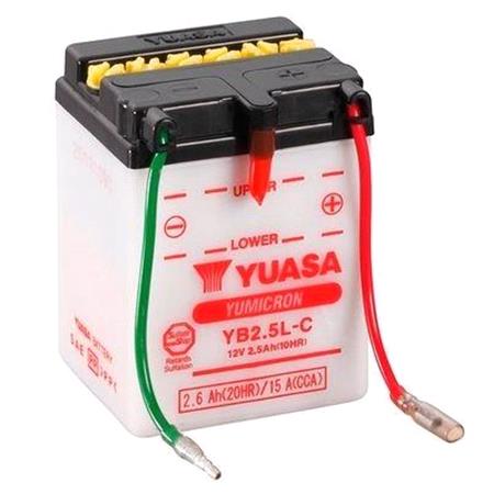 Yuasa Motorcycle Battery   YuMicron YB2.5L C 12V Battery, Dry Charged, Contains 1 Battery, Acid Not Included