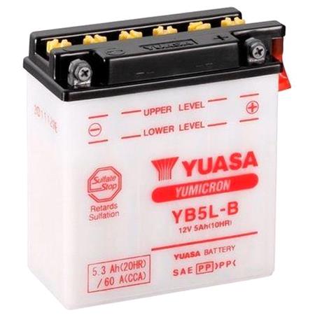 Yuasa Motorcycle Battery   YuMicron YB5L B 12V Battery, Combi Pack, Contains 1 Battery and 1 Acid Pack