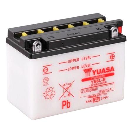 Yuasa Motorcycle Battery   YuMicron YB6L B 12V Battery, Dry Charged, Contains 1 Battery, Acid Not Included