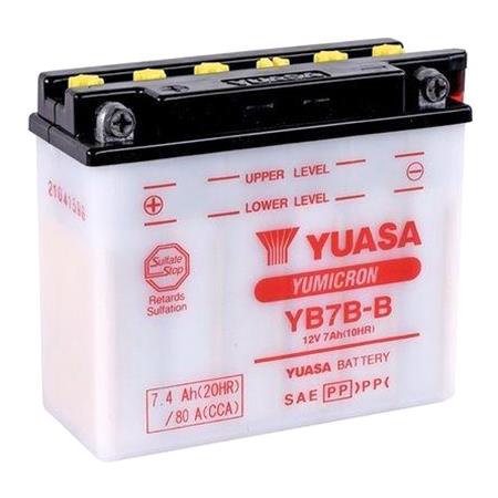 Yuasa Motorcycle Battery   YuMicron YB7B B 12V Battery, Combi Pack, Contains 1 Battery and 1 Acid Pack