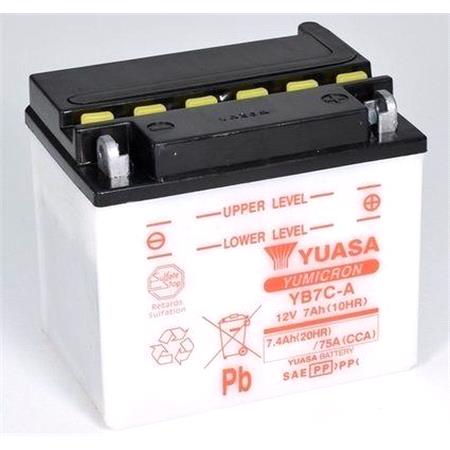 Yuasa Motorcycle Battery   YB7C A (CP) 12V Yuasa YuMicron Battery, Combi Pack, Contains 1 Battery an