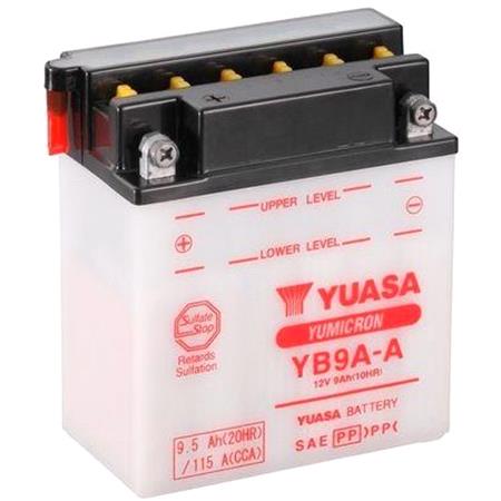 Yuasa Motorcycle Battery   YuMicron YB9A A 12V Battery, Dry Charged, Contains 1 Battery, Acid Not Included