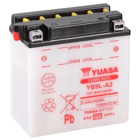 Yuasa Motorcycle Battery   YuMicron YB9L A2 12V Battery, Combi Pack, Contains 1 Battery and 1 Acid Pack