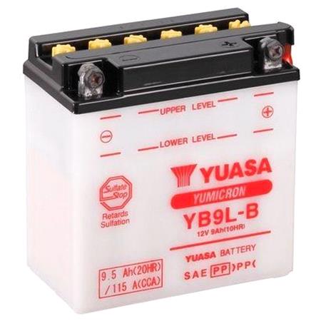 Yuasa Motorcycle Battery   YuMicron YB9L B 12V Battery, Dry Charged, Contains 1 Battery, Acid Not Included