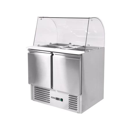 SALADETTE 240L 2 DOOR GLASS TOP