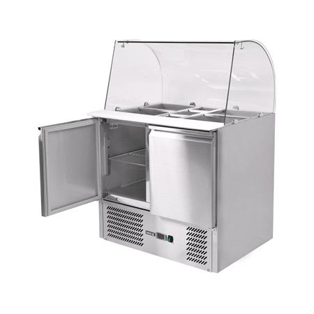 SALADETTE 240L 2 DOOR GLASS TOP