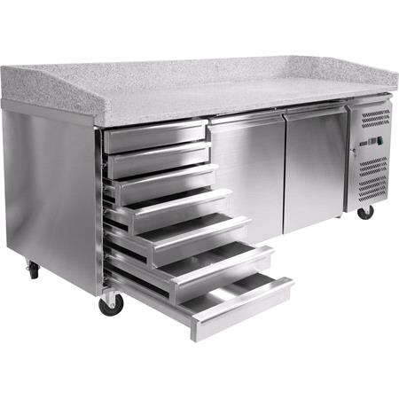 REFRIGERATED PIZZA COUNTER 580L 7 DRAWER