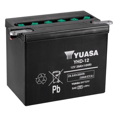 Yuasa Motorcycle Battery   YHD 12 12V Conventional Battery, Dry Charged, Contains 1 Battery, Acid Not Included