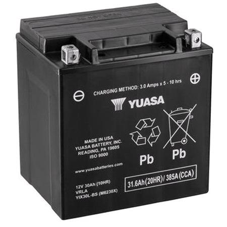 Yuasa Motorcycle Battery   YIX High Performance Yuasa YIX30L BS 12V Battery, Combi Pack, Contains 1 Battery and 1 Acid Pack