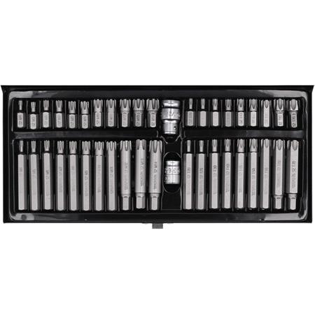 SCREWDRIVER BIT SET TORX SE.& RIBE 42PCS