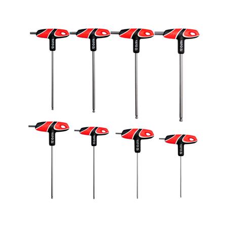 T HANDLE HEX KEY W. BALL SET 8PCS