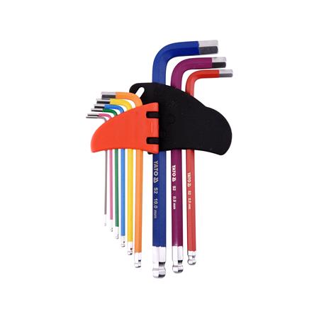 9PC  LONG HEX KEY BALL SET 1.5 10MM