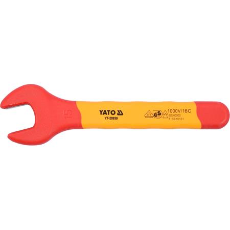 INSULATED OPEN END WRENCH 15MM VDE