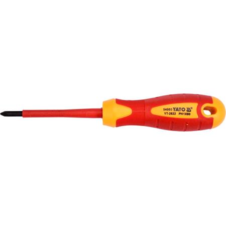INSULATED SCREWDRIVER PH1x80MM