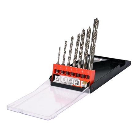 SPUR WOOD DRILL SET 3 10MM 7PCS HEX