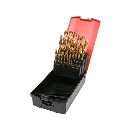 TWIST DRILL BIT SET HSS TiN 25PCS 1 13MM