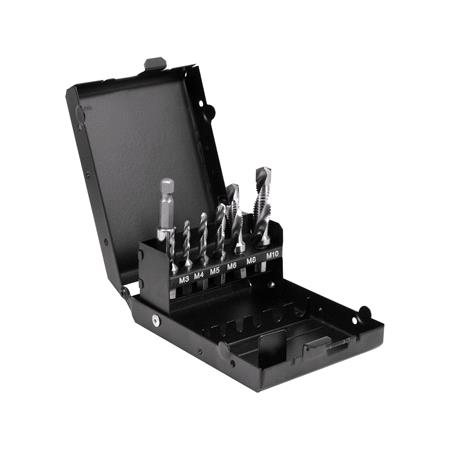 COMBINED DRILL TAPS M3 M10 7PCS SET HEX