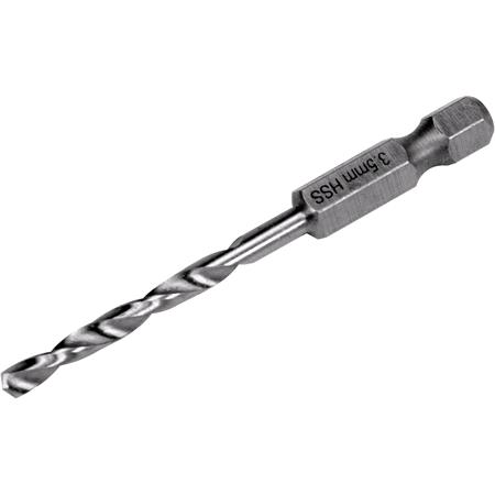 METAL DRILL WITH HEX SHANK 3,5MM HSS6542