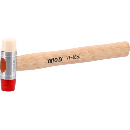 PU & NYLON HEADS MALLET W.WOOD.HANDLE 22