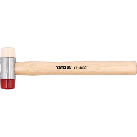 PU & NYLON HEADS MALLET W.WOOD.HANDLE 35
