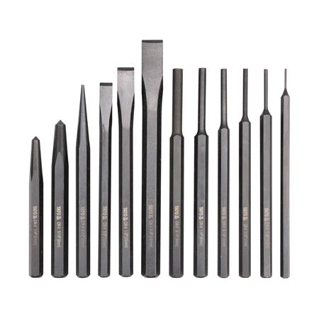 12PCS  COLD CHISELS, PIN & SOLID PUNCHES