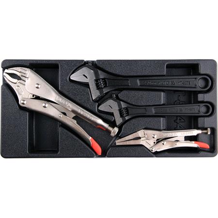 LOCK GRIP PLIERS & ADJUST.WRENCHES 4PCS