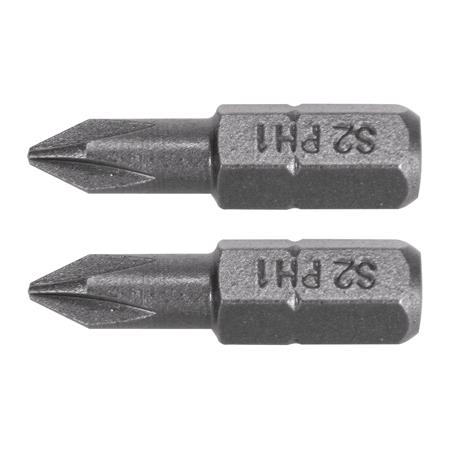 SCREWDRIVER BITS 1/4 25MM PH1 2 PCS