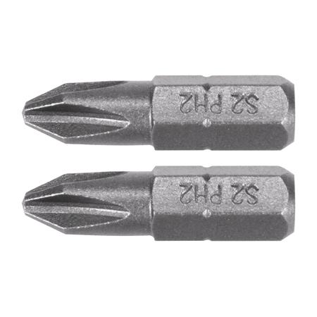 SCREWDRIVER BITS 1/4 25MM PH2 2 PCS