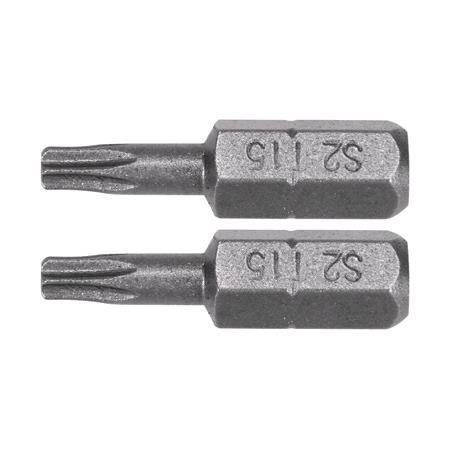 SCREWDRIVER BITS 1/4 25MM TORX T15 2 PCS