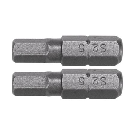 SCREWDRIVER BITS 1/4 25MM HEX H5 2 PCS