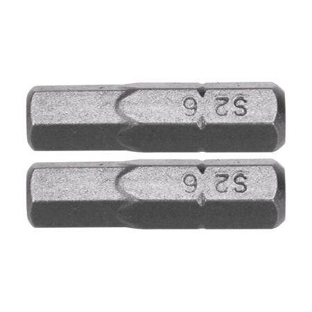 SCREWDRIVER BITS 1/4 25MM HEX H6 2 PCS
