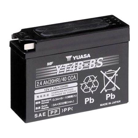 Yuasa Motorcycle Battery   YT Maintenance Free YT4B BS 12V Battery, Combi Pack, Contains 1 Battery and 1 Acid Pack