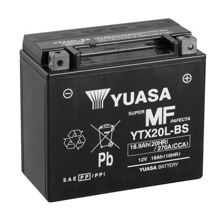 Yuasa Motorcycle Battery   YT Maintenance Free YTX20L BS 12V Battery, Combi Pack, Contains 1 Battery and 1 Acid Pack