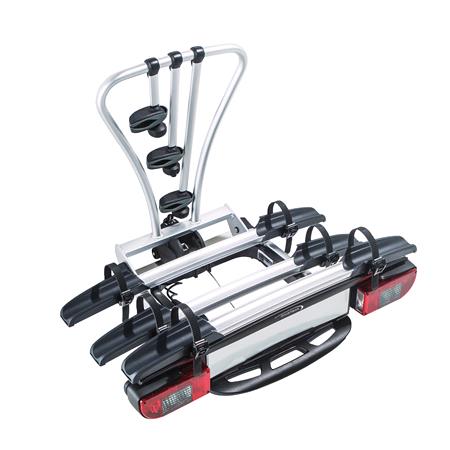 Yakima JustClick 3 silver tow bar mounted bike rack (wheel support)   3 (4) bikes