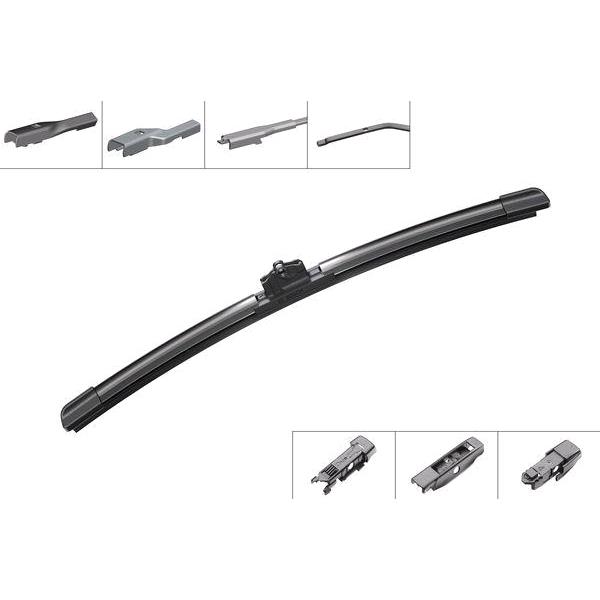 thumbnail interactive-video image 1 of Mattacus HOOK Aero Flat Wiper Blades – Pair 22in & 14in (550mm & 350mm), Black 1 of 3