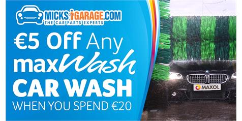 €5 Off Any Max Wash Car Wash For MicksGarage Customers